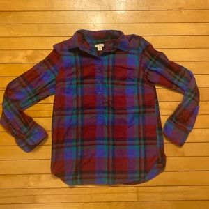 J. Crew plaid flannel in jewel tones
